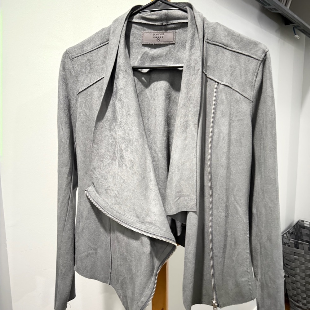 Blank NYC Light Gray Suede Blazer